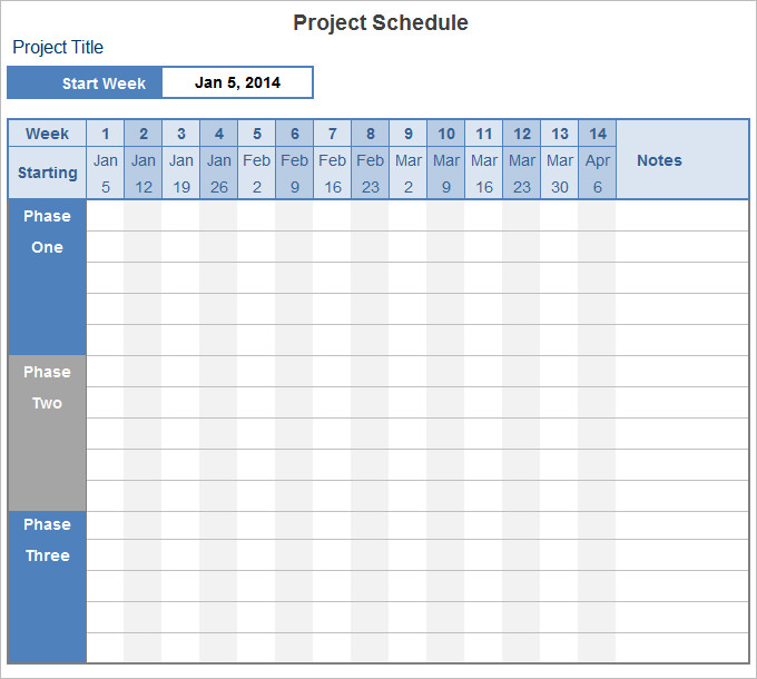 Project Schedule Template 14+ Free Excel Documents Download 