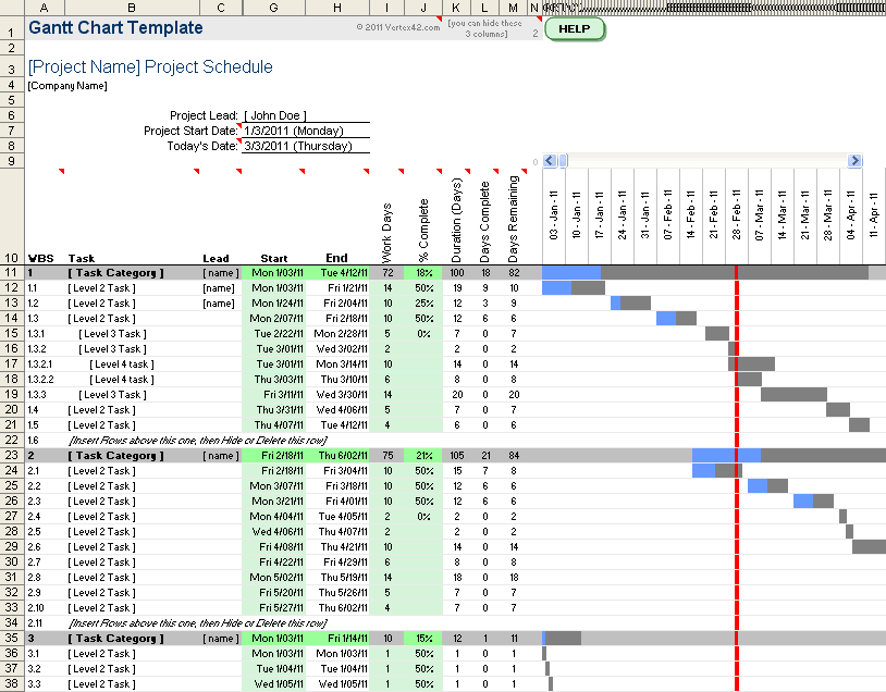 Gantt Chart Template Pro for Excel