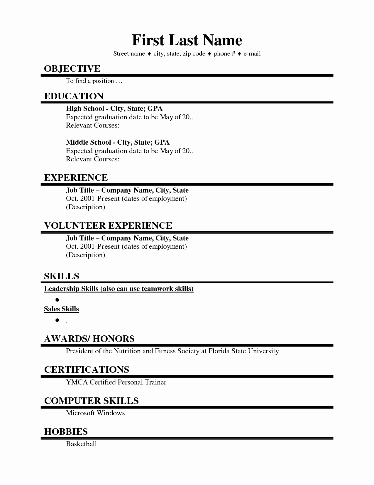 Resume Examples for College Students Unique attractive Design 