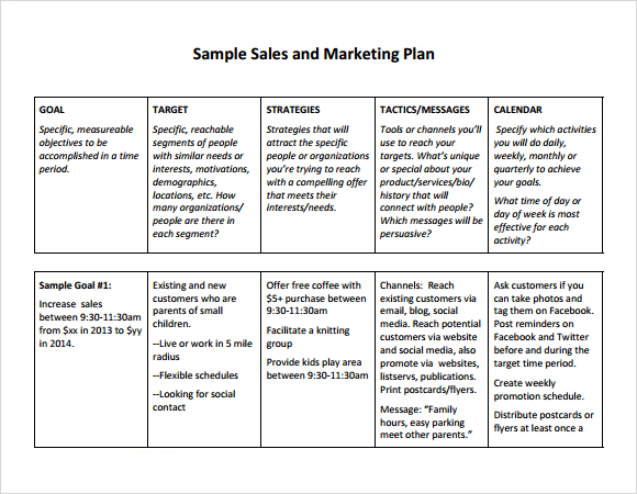 Free Sales Plan Templates Free Printables Word Excel