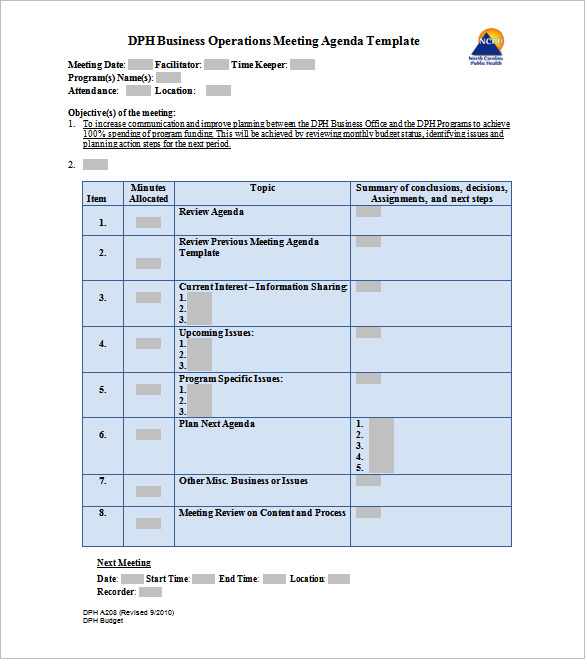 Operations Meeting Template