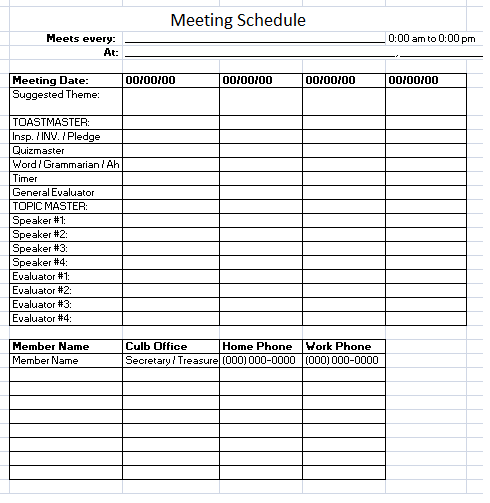 Meeting Schedule Template 10 Free Templates Schedule Templates