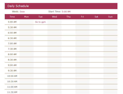 Schedule Notice Template