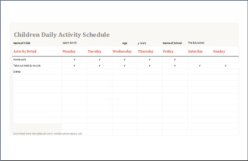 Activity Schedule Templates – 12+ Free Word, Excel, PDF Format 