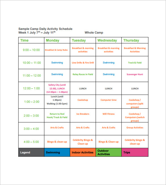 daily activity schedule form at worddox.| Microsoft Templates 