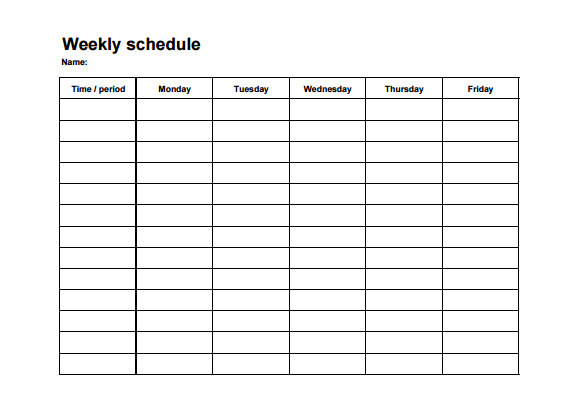 Free Work Schedule Templates for Word and Excel