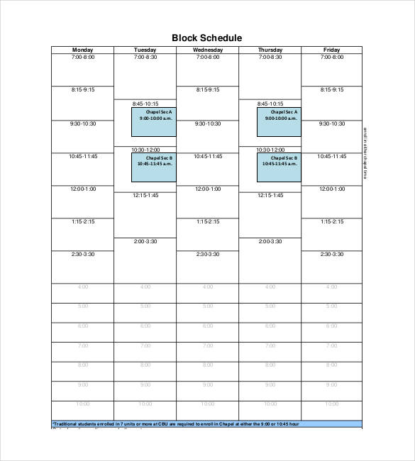 Schedule Template 52+ Free Word, Excel, PDF Format | Free 