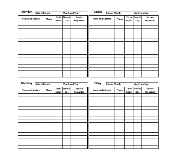 Appointment Schedule Templates 18+ Free Word, Excel, PDF Format 