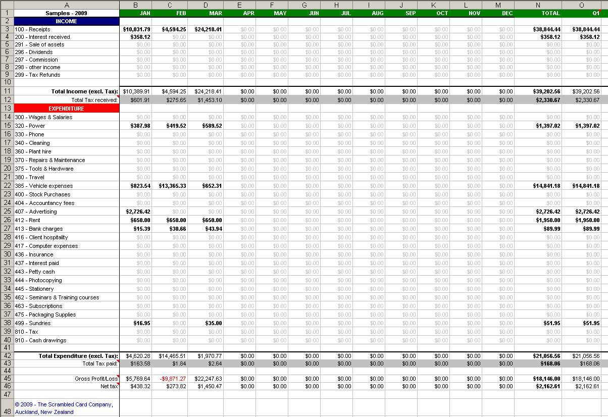 Schedule C Expense Excel Template | Komunstudio