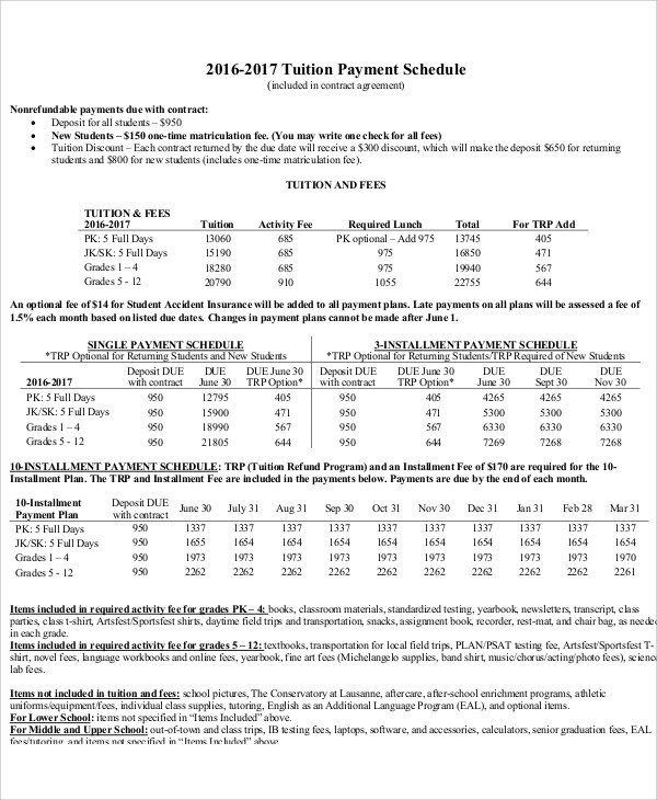 15+ Contract Payment schedule Templates Sample, Example | Free 