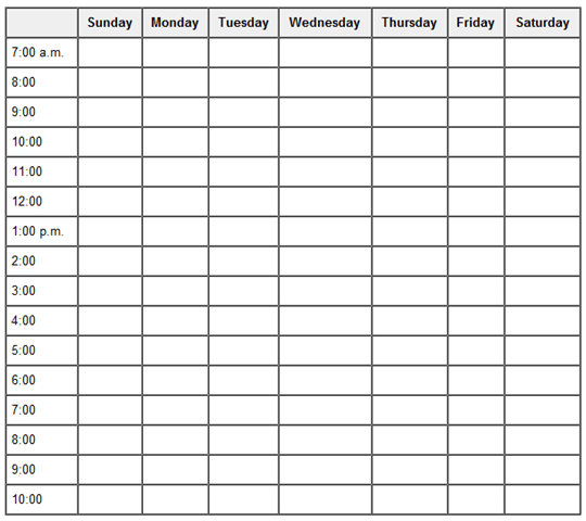 Week agenda template weekly time schedule full portrait so 5 