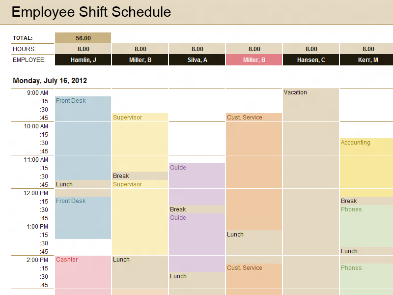 Excel Schedule Template DC Design