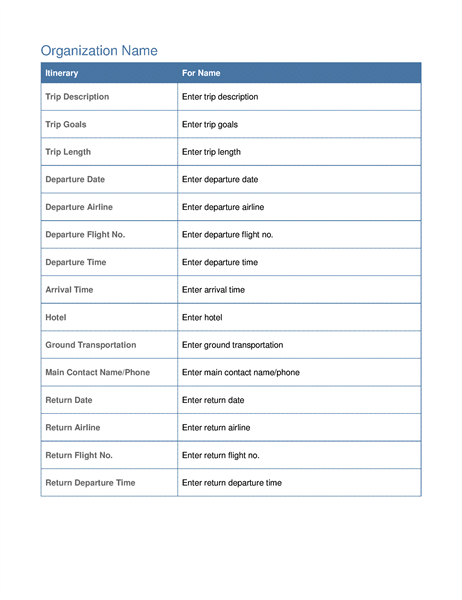 7+ Event itinerary template | Itinerary Template Sample