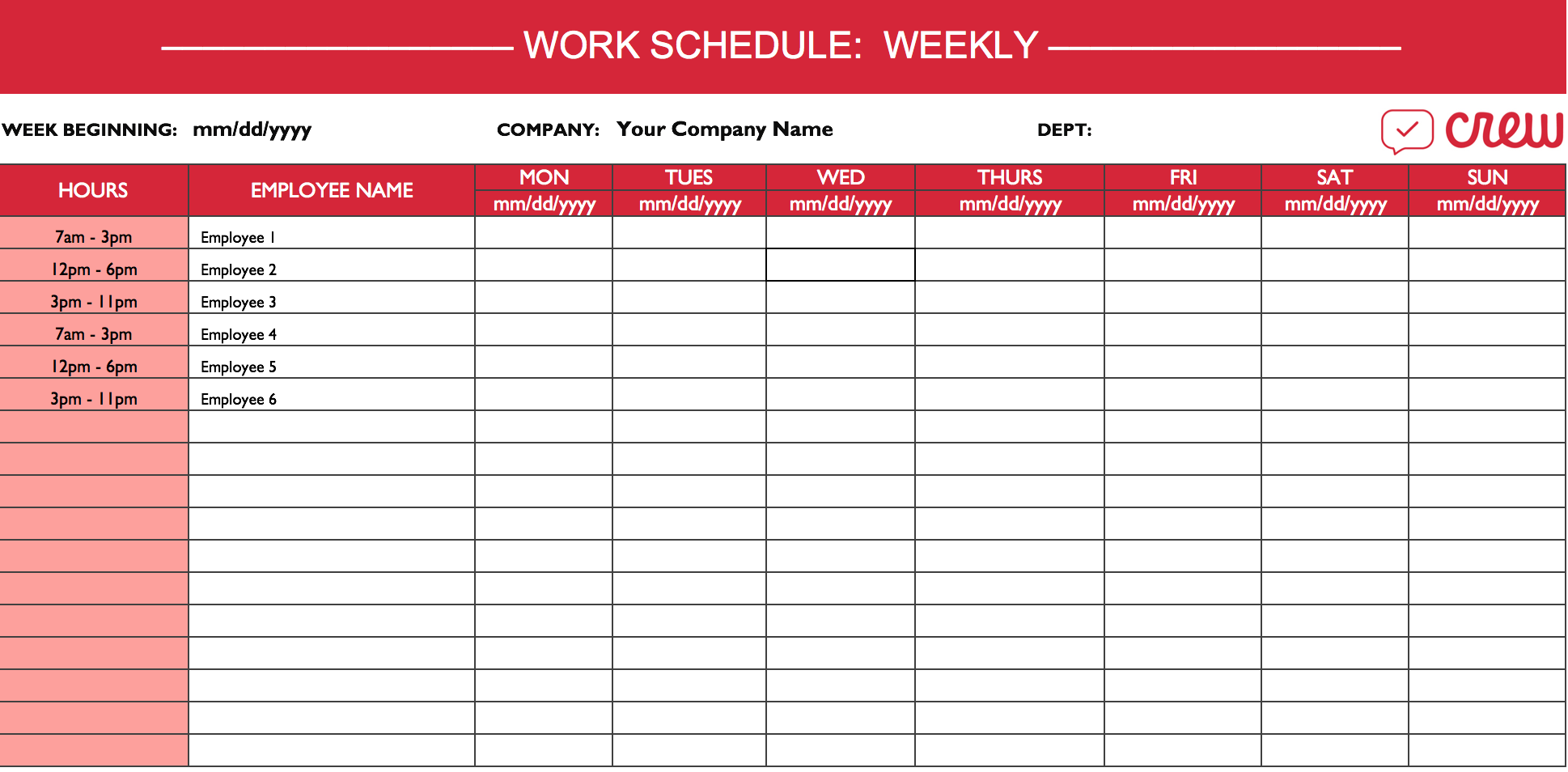 work plan calendar template free weekly schedule templates for 