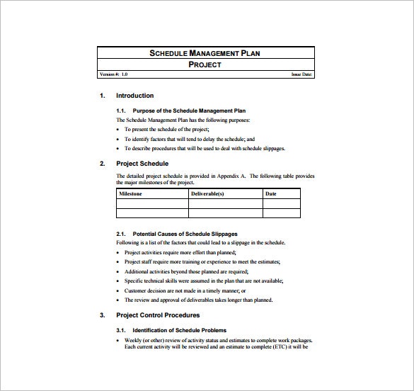 Project management plan template smart snapshoot schedule – cruzrich