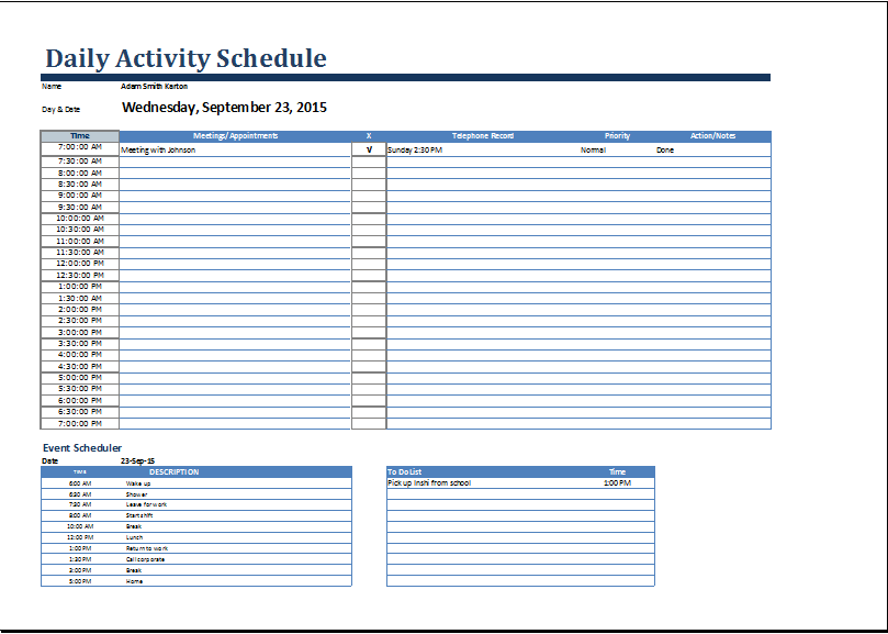 Activity Schedule Templates – 12+ Free Word, Excel, PDF Format 