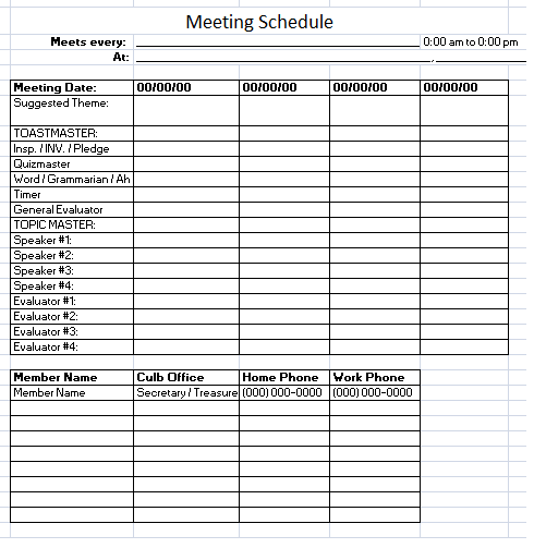 Weekly Schedule Template for Excel