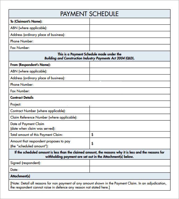 MS Excel Chore Payment Schedule Template | Word & Excel Templates