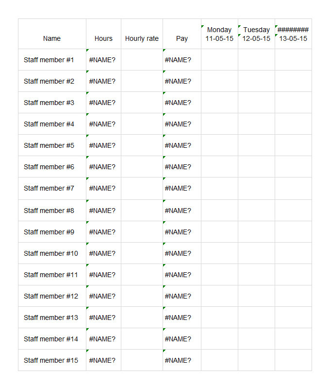 Schedule Of Rates Template | schedule template free