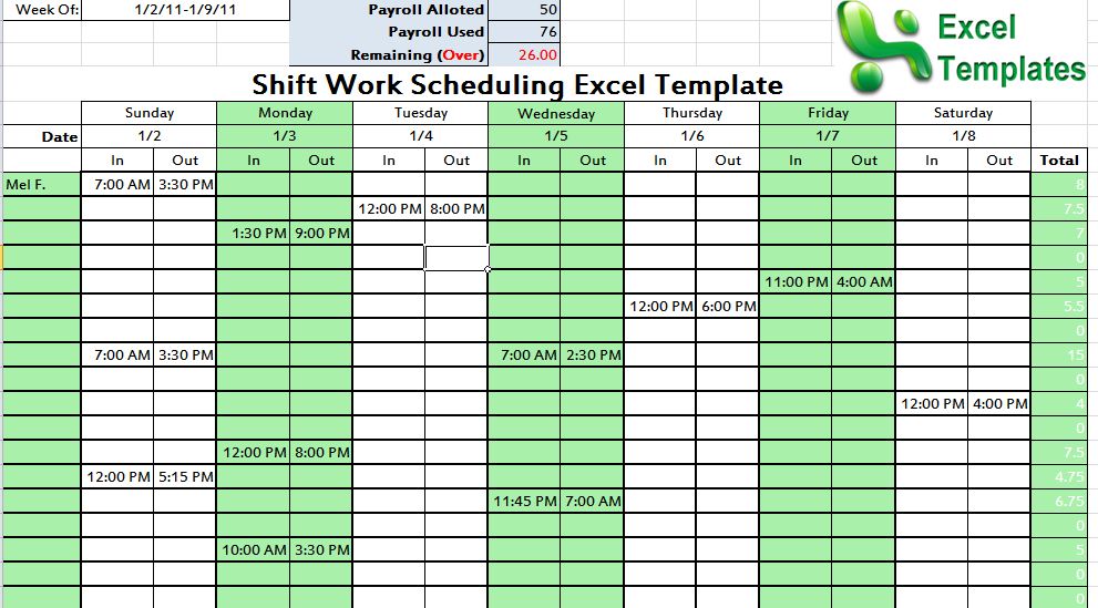 excel for scheduling Londa.britishcollege.co