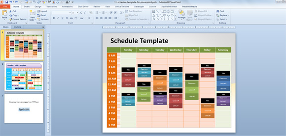 Free Editable Schedule Template for PowerPoint