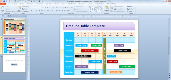 Free Editable Schedule Template for PowerPoint