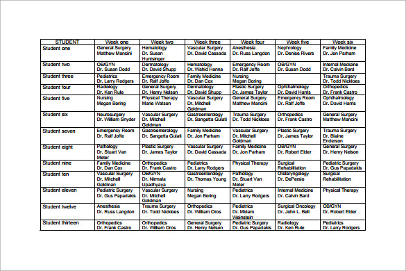 Sample Rotation Schedule Template 15+ Free Documents in PDF, Word