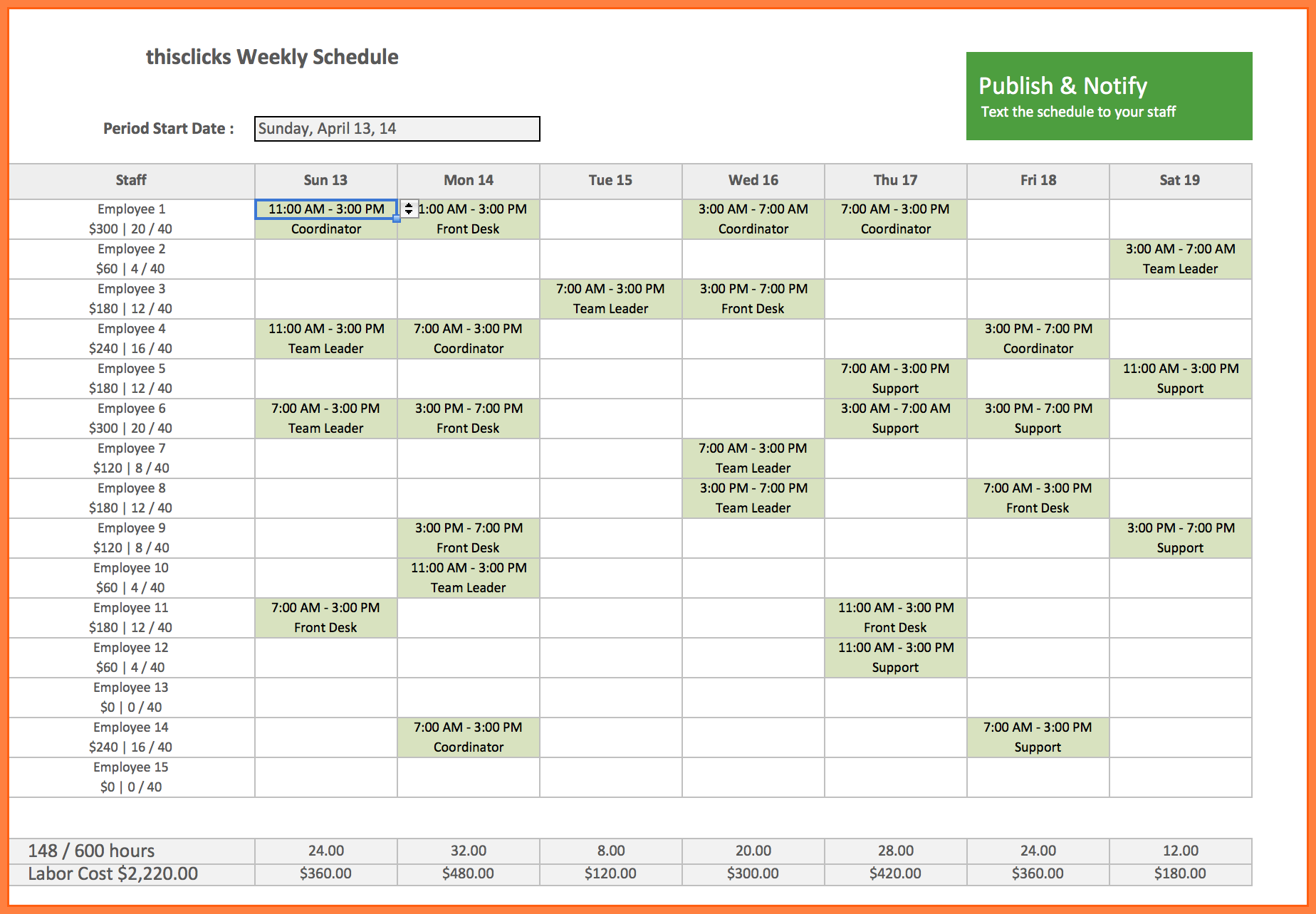 Staff Schedule Template – 8+ Free Word, Excel, PDF Format Download 