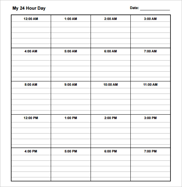 Daily Schedule Template Wildlifetrackingsouthwest.com
