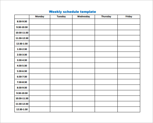 Weekly Work Schedule Template 14+ Free Word, Excel, PDF, Format 