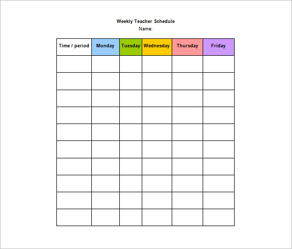 Teacher Schedule Templates – 12+ Free Word, Excel, PDF Format 