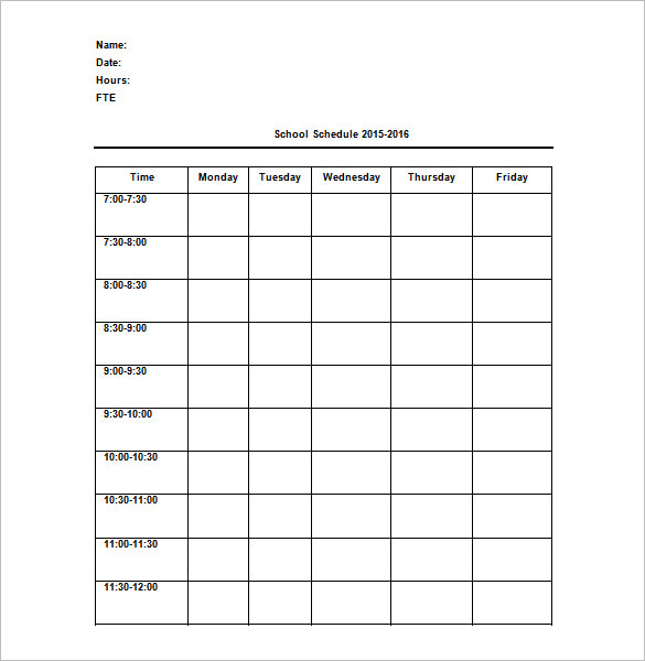 Teacher Schedule Templates – 12+ Free Word, Excel, PDF Format 