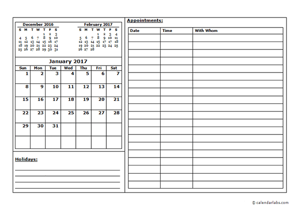 2017 Blank Schedule Template Free Printable Templates