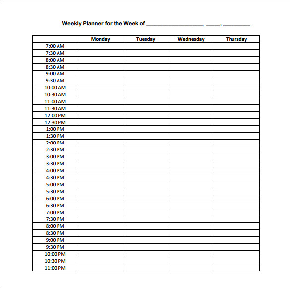 Hourly Schedule Template 15+ Free Word, Excel, PDF Format