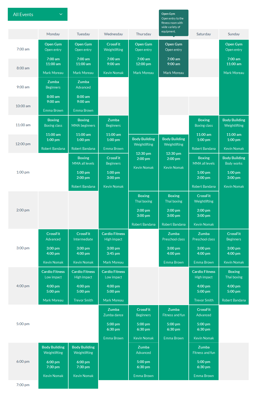 Schedule Template Responsive Jquery