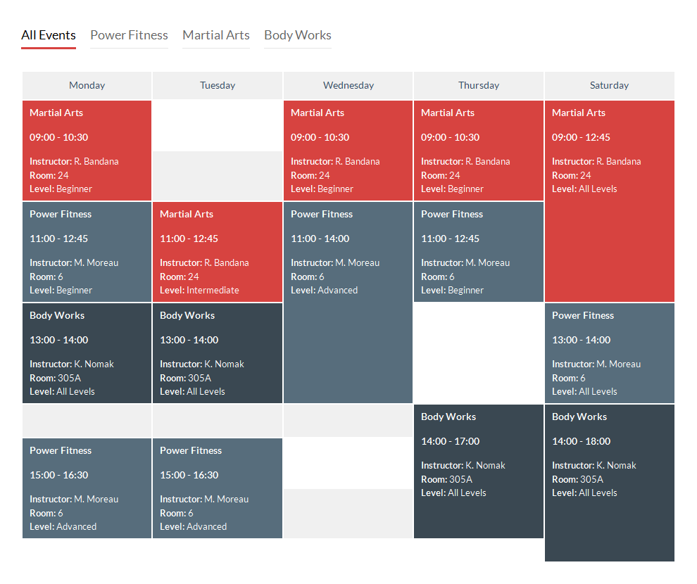 Schedule Template in CSS and jQuery | CodyHouse