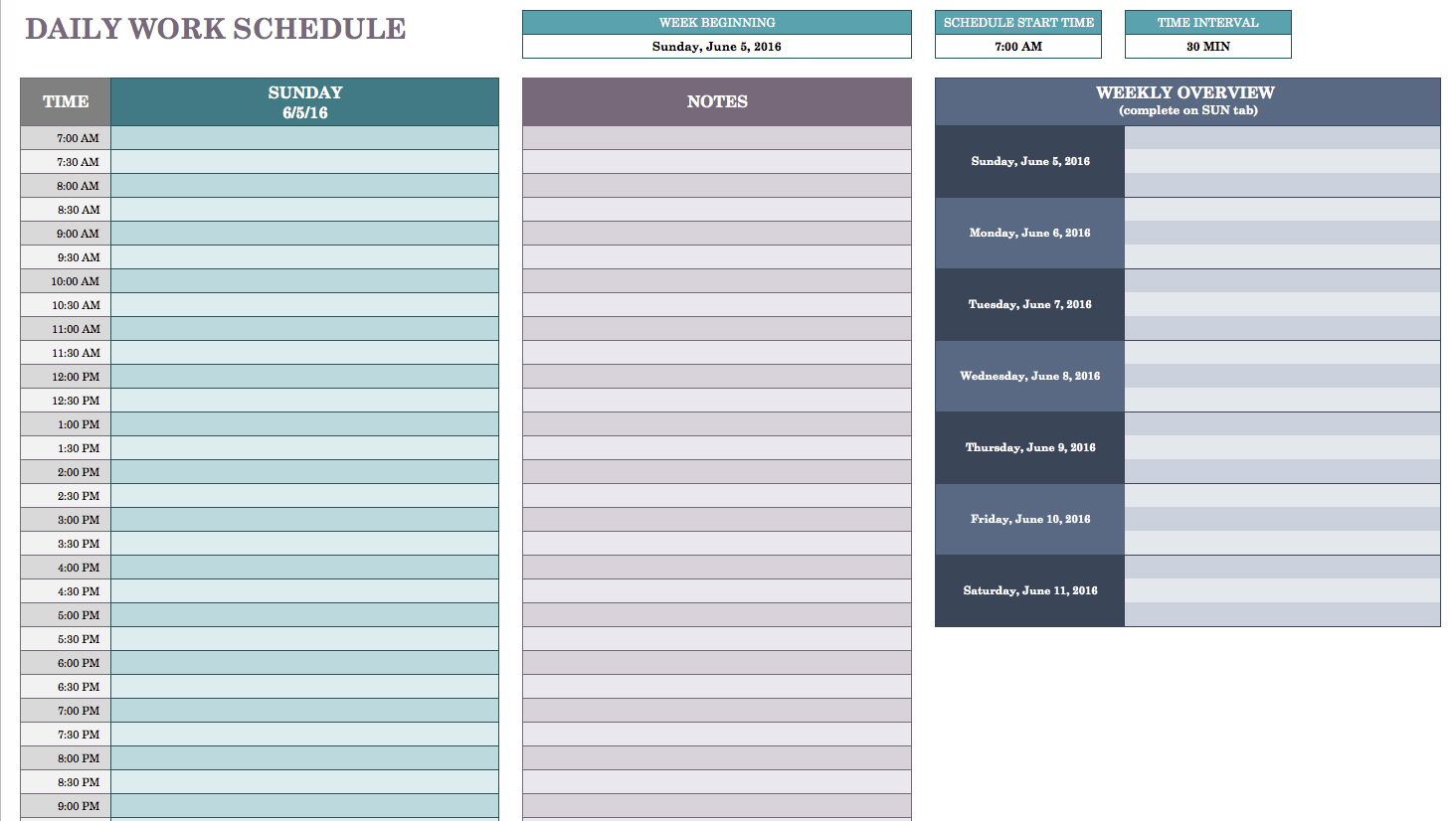 Schedule Template Microsoft Excel printable schedule