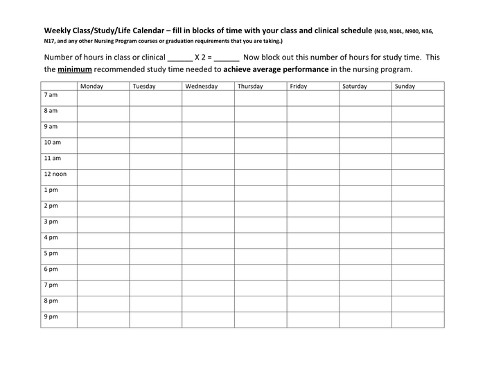 Free Weekly Schedule Templates for PDF 18 templates