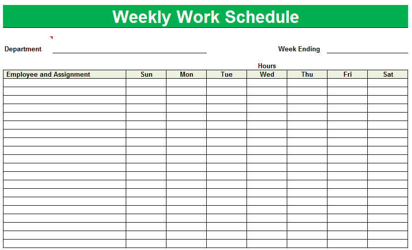 Free Weekly Schedule Templates for Word 18 templates