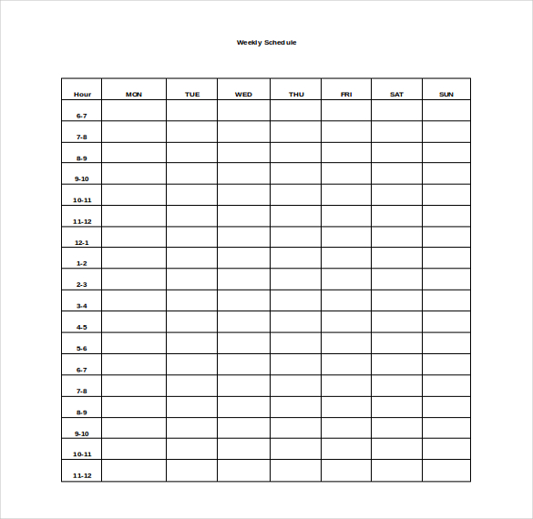 Free Work Schedule Templates for Word and Excel