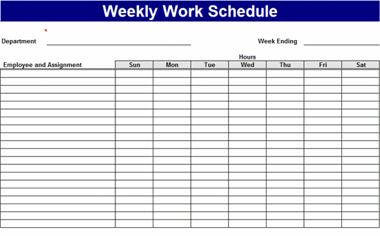 work schedule templates Londa.britishcollege.co