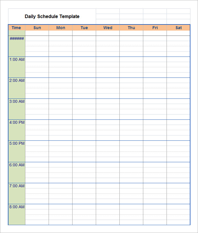 schedule-template-word