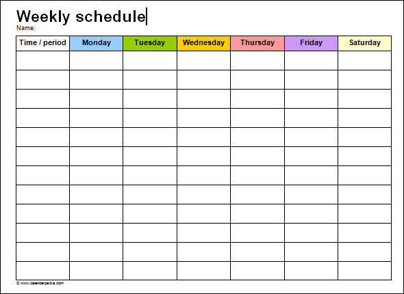 Free Work Schedule Templates for Word and Excel