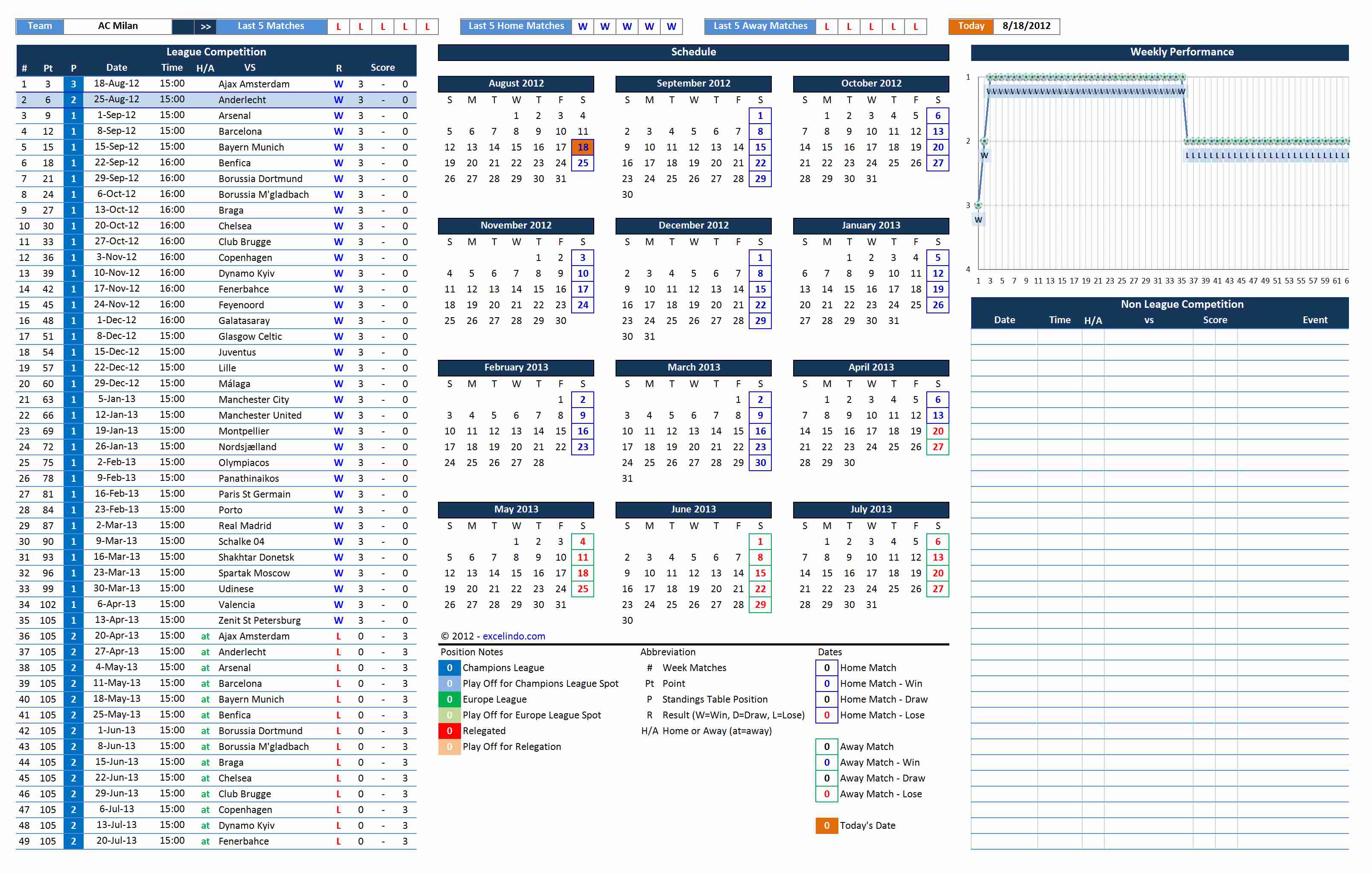 Sports Schedule Template Word Excel