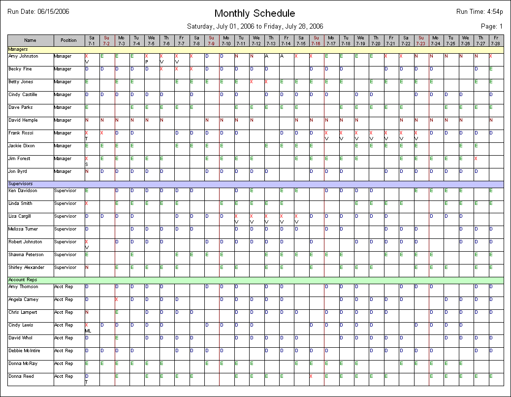 Monthly Work Schedule Template 25+ Free Word, Excel, PDF Format 