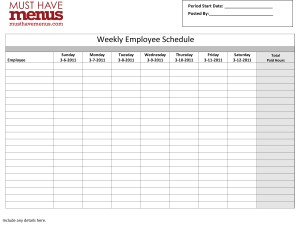 Weekly Employee Schedule Form | Template Archive