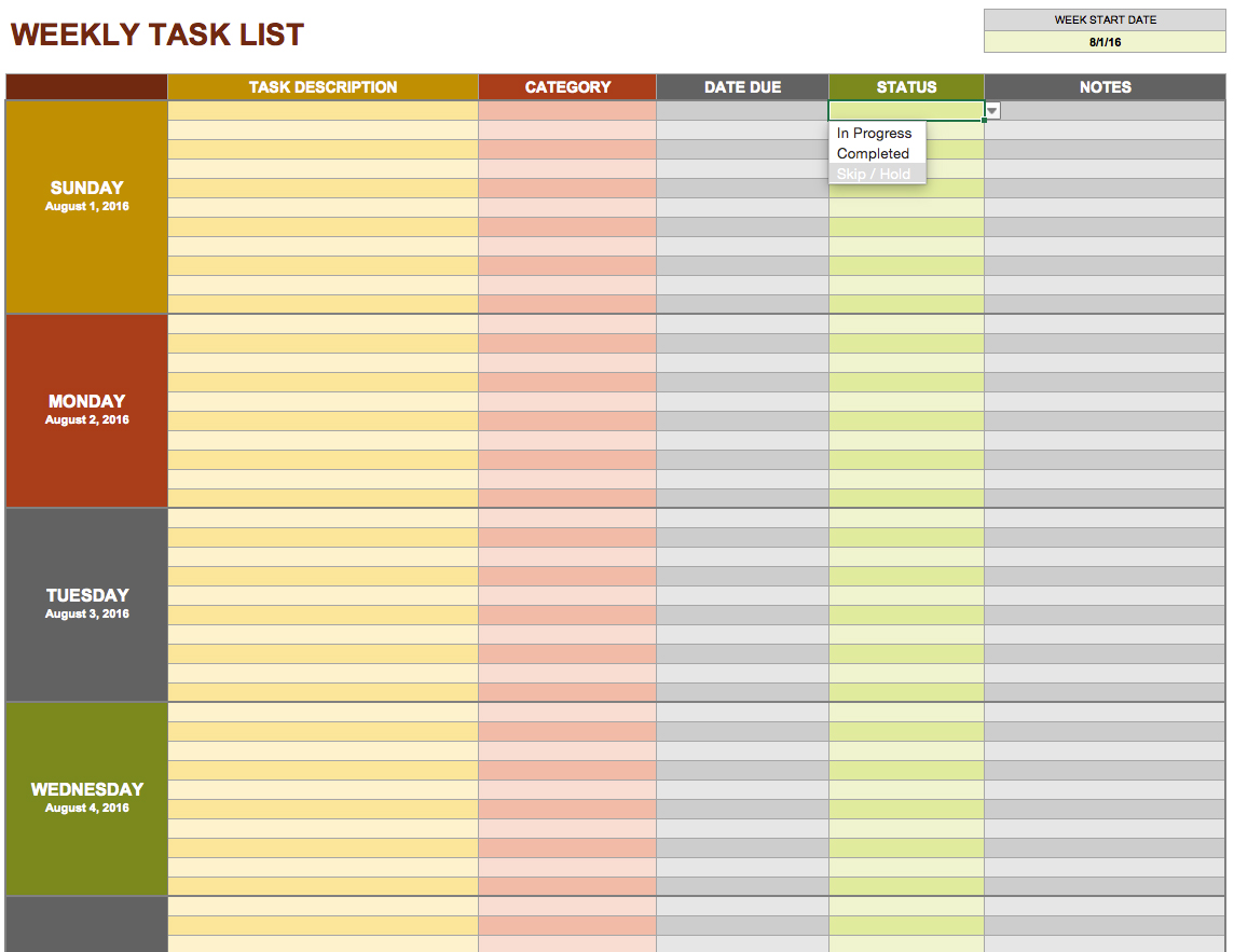 task template word 