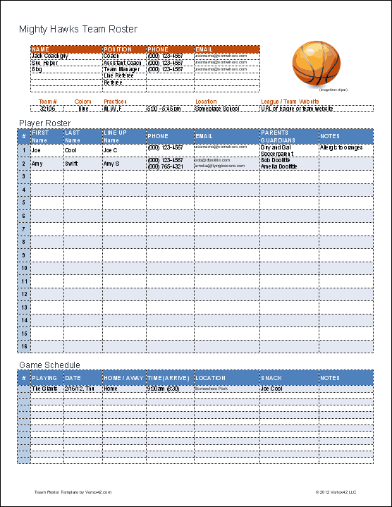 Team Rotation Schedule Template - printable schedule template