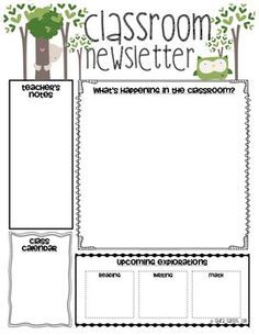 Here is a FREE Class Newsletter Template that is EDITABLE! You can 