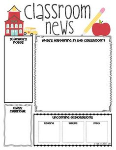 17 best School Newsletters images on Pinterest | Kindergarten 